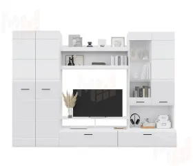 Гостиная Ненси-1 (белый/белый глянец)