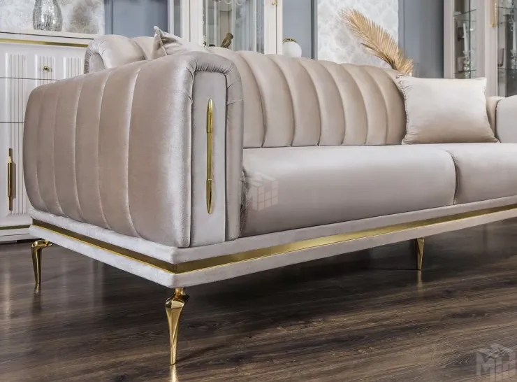 Диван Замира 3х местный бежевый