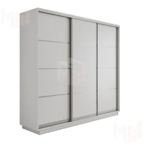 Шкаф-купе Оптим 3-х дверный 4 секции (ЛДСП) 180 см. 2 штанги, 9 полок, 4 ящика