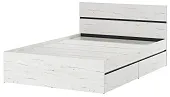 Кровать 1400 ГРЕТТА с 4 ящиками Дуб  Крафт белый-Антрацит