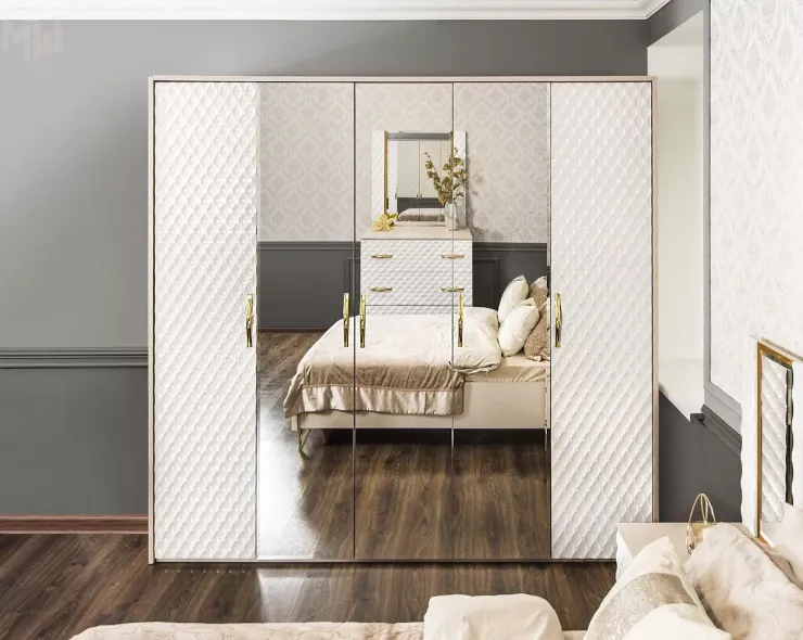 Шкаф Lara 5-дверный белый глянец