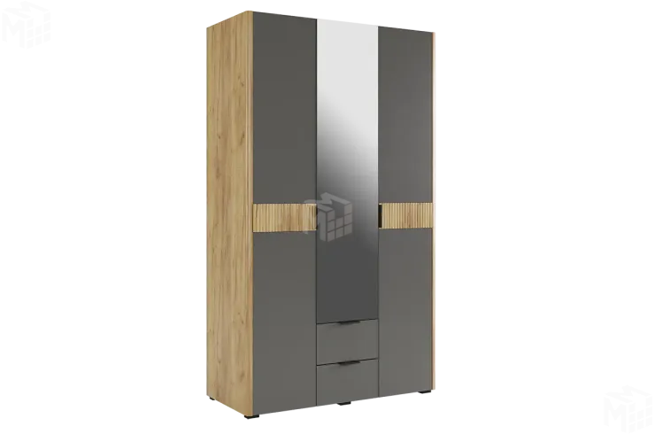 Шкаф трехдверный Адам  с зеркалом дуб крафт золотой/графит Шкаф трехдверный Адам  с зеркалом дуб крафт золотой/графит