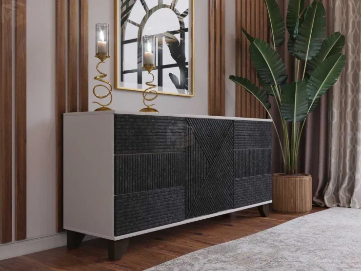 Комод Копенгаген (Белый/серый графит)