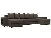 Диван П-образный Дубай полки слева