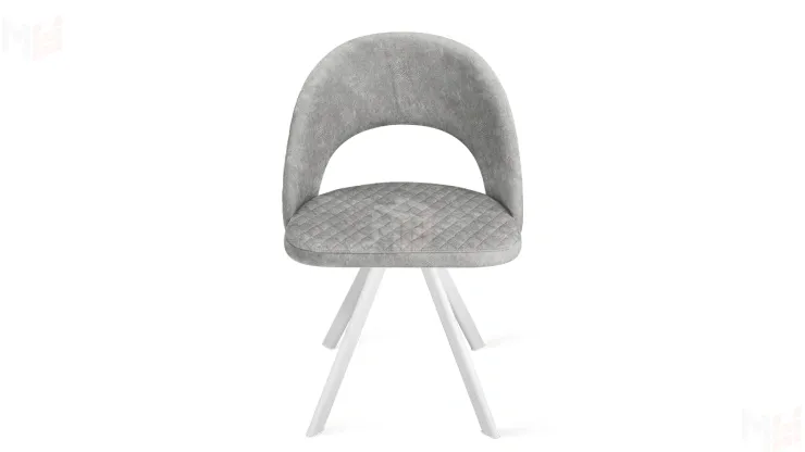 Стул Гэтсби К2 Белый матовый, Велюр Wellmart Silver Стул Гэтсби К2 Белый матовый, Велюр Wellmart Silver