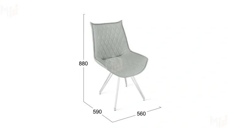 Стул Фэнди К4  Белый матовый, Велюр Confetti Silver