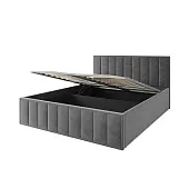 Мягкая кровать Лана 1,8 с подъемным механизмом (графит велюр) Мягкая кровать Лана 1,8 с подъемным механизмом (графит велюр)