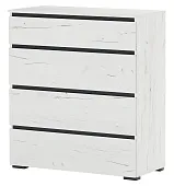 Комод  ГРЕТТА  4Я Крафт белый-Антрацит Комод  ГРЕТТА  4Я Крафт белый-Антрацит