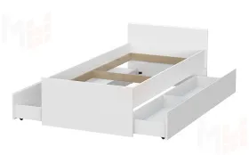 Кровать одинарная (0,9 x 2,0)  Токио Белый текстурный
