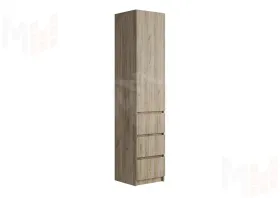 Шкаф Бохо ШК-003 (Шкаф с ящиками, 1-ств.) Дуб Крафт серый