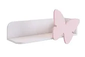 Полка навесная Бабочка белое дерево/пудра розовая Полка навесная Бабочка белое дерево/пудра розовая