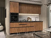 Кухонный гарнитур Техно-6 2,6 графит/экзот дерево