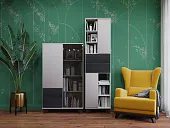 Гостиная Копенгаген белый/серый графит вариант 1