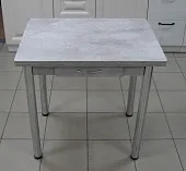 Стол Ломберный поворотно-раскладной с ящиком 780х580 (цемент светлый) ножки хром Стол Ломберный поворотно-раскладной с ящиком 780х580 (цемент светлый) ножки хром