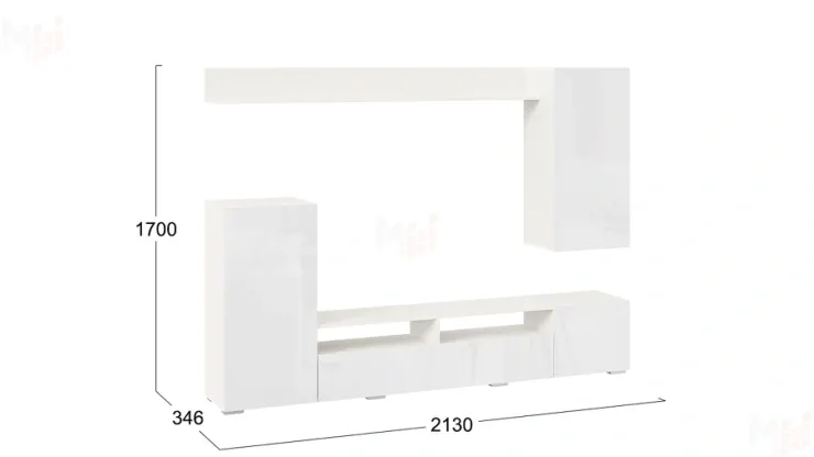 Гостиная Моретти Белый, Белый глянец