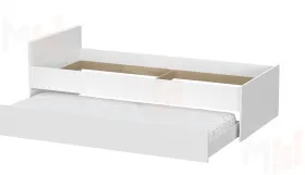Кровать одинарная (0,9 x 2,0)  Токио Белый текстурный