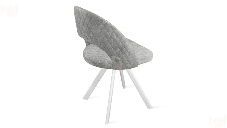 Стул Гэтсби К2 Белый матовый, Велюр Wellmart Silver Стул Гэтсби К2 Белый матовый, Велюр Wellmart Silver