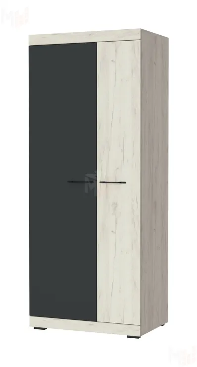 Шкаф ШС-800 СОНАТА с полками Дуб Крафт белый - Антрацит Шкаф ШС-800 СОНАТА с полками Дуб Крафт белый - Антрацит