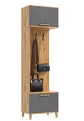 Прихожая Ирис Шкаф с вешалками Графит/Дуб Крафт Прихожая Ирис Шкаф с вешалками Графит/Дуб Крафт
