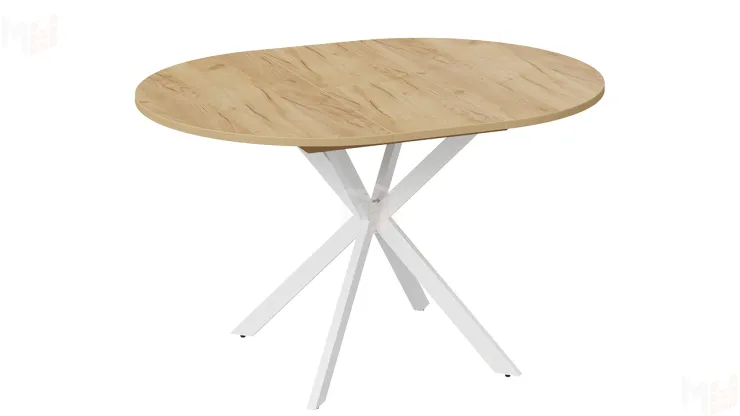 Стол обеденный раздвижной Мэдисон Тип 1 Белый муар, Дуб Крафт золотой Стол обеденный раздвижной Мэдисон Тип 1 Белый муар, Дуб Крафт золотой