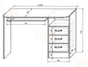 Стол письменный Фанки Кидз 13/1СВ