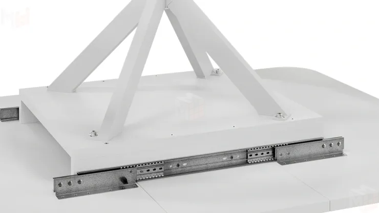 Стол обеденный раздвижной Лиссабон Тип 1 Белый муар, Белый Стол обеденный раздвижной Лиссабон Тип 1 Белый муар, Белый