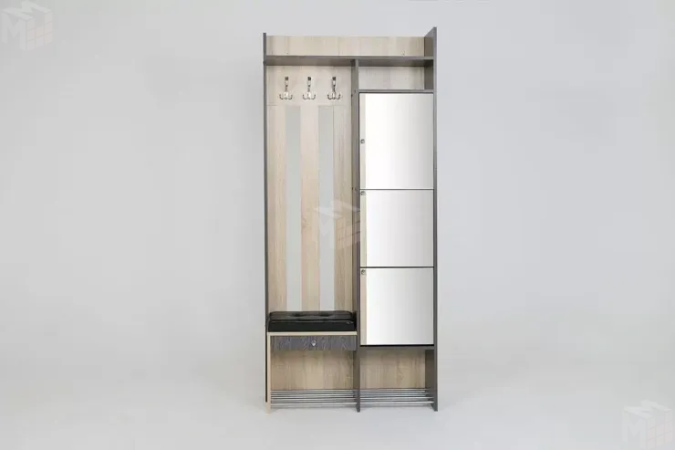 Прихожая Гретта 1 Ясень Черный/Дуб Сонома