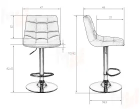 Стул барный DOBRIN TAILOR (синий велюр (MJ9-117))