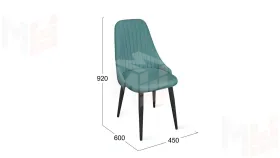 Стул Франк (конус) исп. 2 - ДП2-30 Черный матовый/Микровелюр Madera Aquamarine (аквамарин)