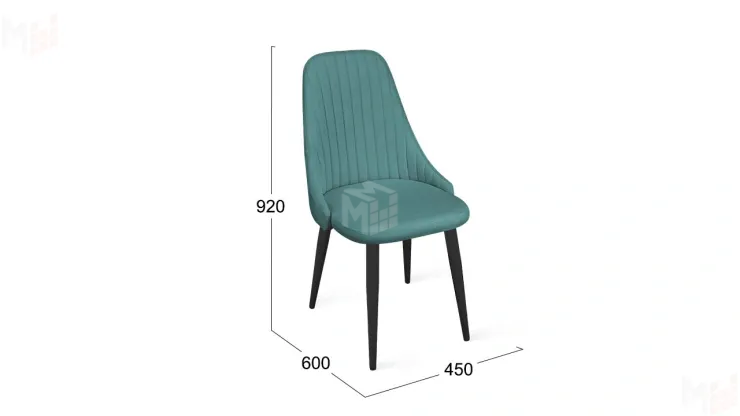Стул Франк (конус) исп. 2 - ДП2-30 Черный матовый/Микровелюр Madera Aquamarine (аквамарин)
