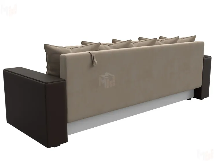 Диван прямой Дубай Лайт полки слева ( Бежевый\Коричневый )