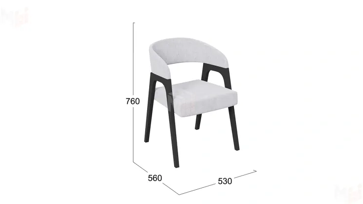 Кресло Техас 1 - W-101 Черное дерево, тк. №210 Велюр Jercy silver