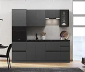 Кухонный гарнитур Техно-6 2,4 (графит/графит софт)