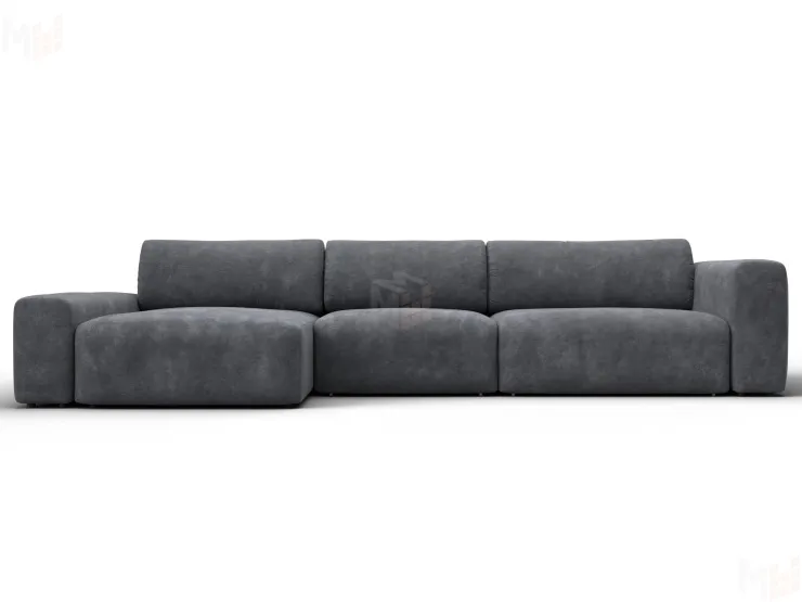 Диван угловой Лига-066 НПБ Лонг угол левый ( BRUT 16 темно-серый )