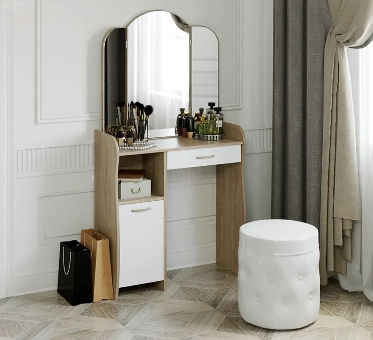 Стол туалетный София Т1 (Дуб сонома/Белый)