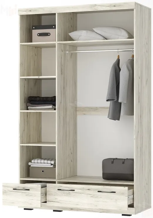 Шкаф СОНАТА ШСЗ-1350 Дуб Крафт белый - Антрацит