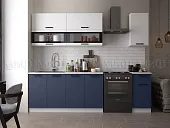Кухня Техно New 2,0 комп.№2 Белый снег/Ультрамарин софт