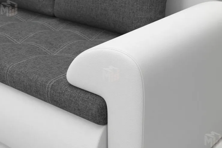 Угловой диван Цезарь (левый) Белый, Серый