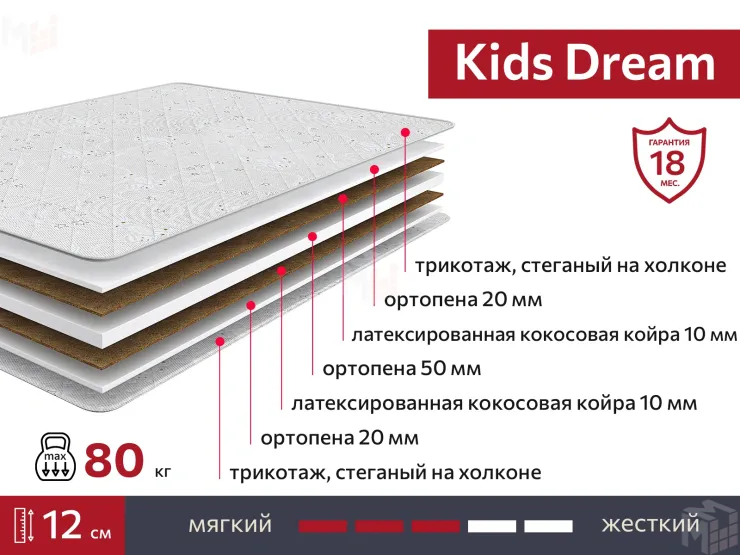 Матрас Kids Dream 80х160 см