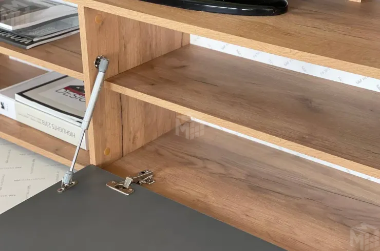 Стенка в гостиную Бери дуб крафт золотой/графит