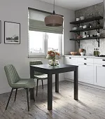 S00524 ВАРДИГ С стол обеденный 80(120)х74х70 шпон, ясень черный S00524 ВАРДИГ С стол обеденный 80(120)х74х70 шпон, ясень черный