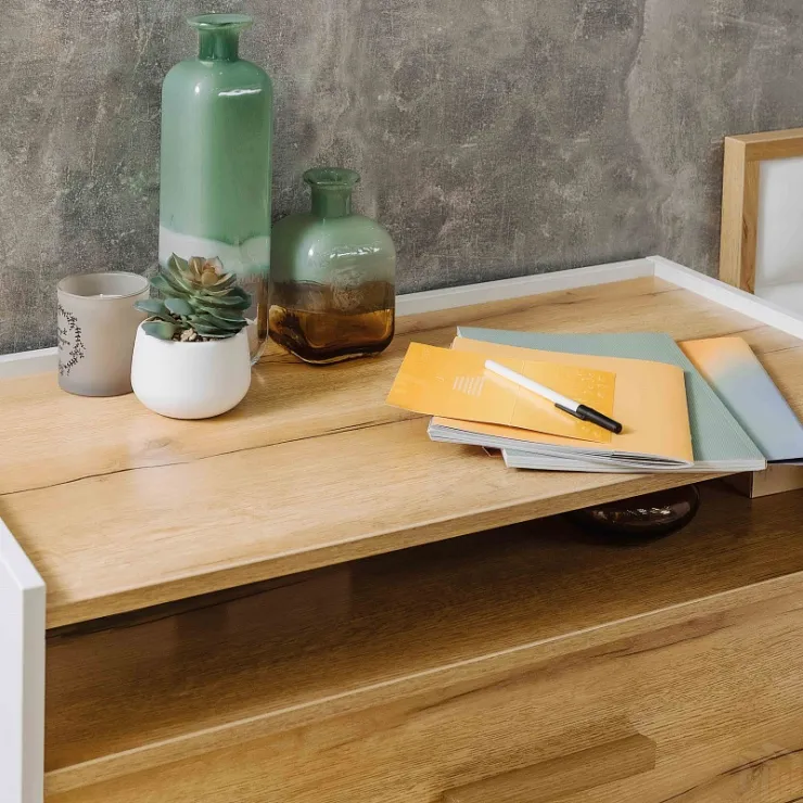 Комод  Айрис 455 Белый/Дуб золотистый