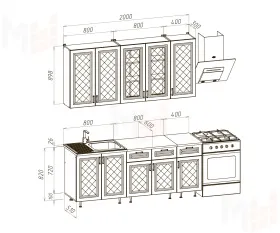 Кухня Ирина 2,0/900 белая