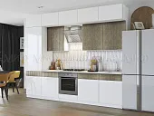 Кухонный гарнитур Оливия 3,0 (белый глянец/голден пэлас)