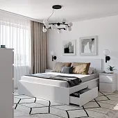 S00968 Варма Сэнг 160 кровать, 176х208х100/38, белый S00968 Варма Сэнг 160 кровать, 176х208х100/38, белый