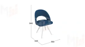 Стул Гэтсби К3 Белый матовый, Велюр Confetti Blue
