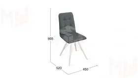 Стул Аспен К3 Белый матовый, Микровелюр Jercy Graphite