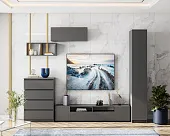 Модульная гостиная Денвер Графит серый