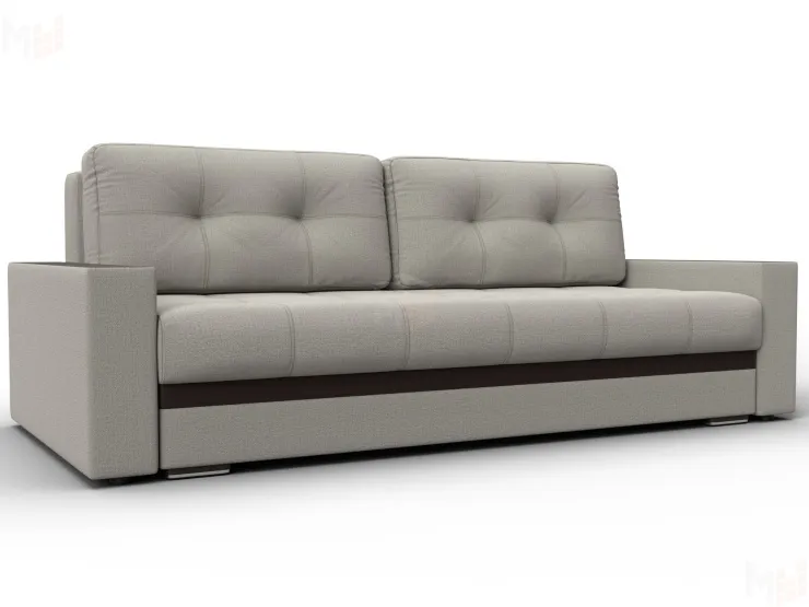 Диван прямой с декором Лига-096 НПБ ( Амур 02 Бежевый;Коричневый )