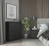 S00241 Варма 4 комод 80х100х40 шпон ясень, черный S00241 Варма 4 комод 80х100х40 шпон ясень, черный